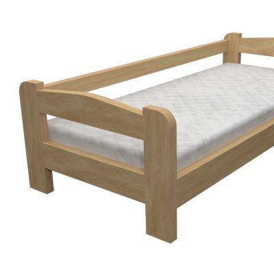 Dřevěná postel Libor se zábranou 90x200 cm smrk