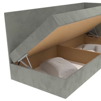 Čalouněná postel Izabela světle šedá 200x90 cm s čely do L